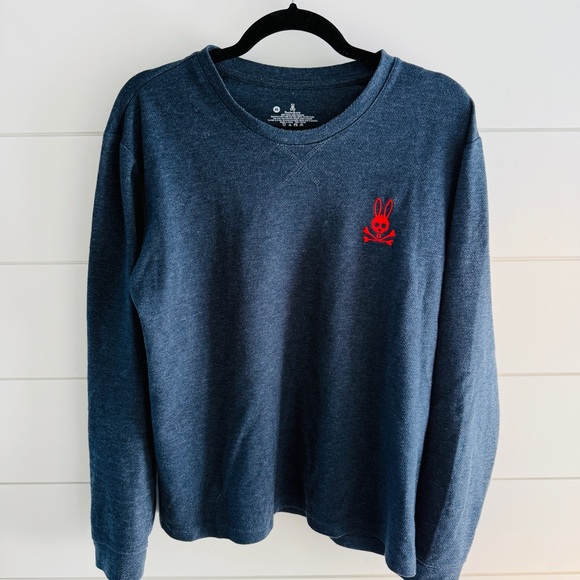 Psycho Bunny Other - Psycho Bunny Heathered Navy Thermal Knit Top, Size Medium
